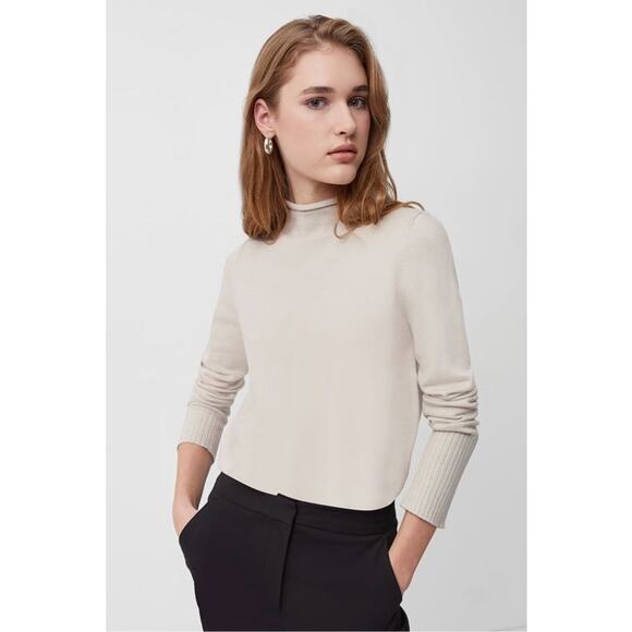 French Connection Babysoft Roll Neck Sweater White Long Sleeve Pullover Size M - Picture 1 of 7